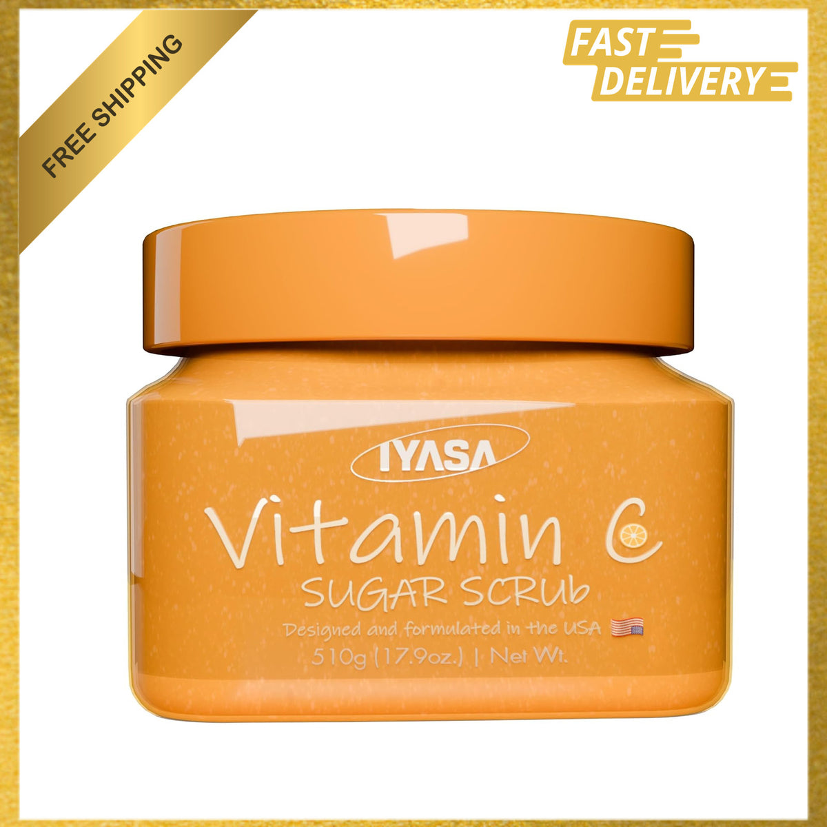 Vitamin C Body Scrub Exfoliating Sugar for Dark Spots Dull Skin 17.9