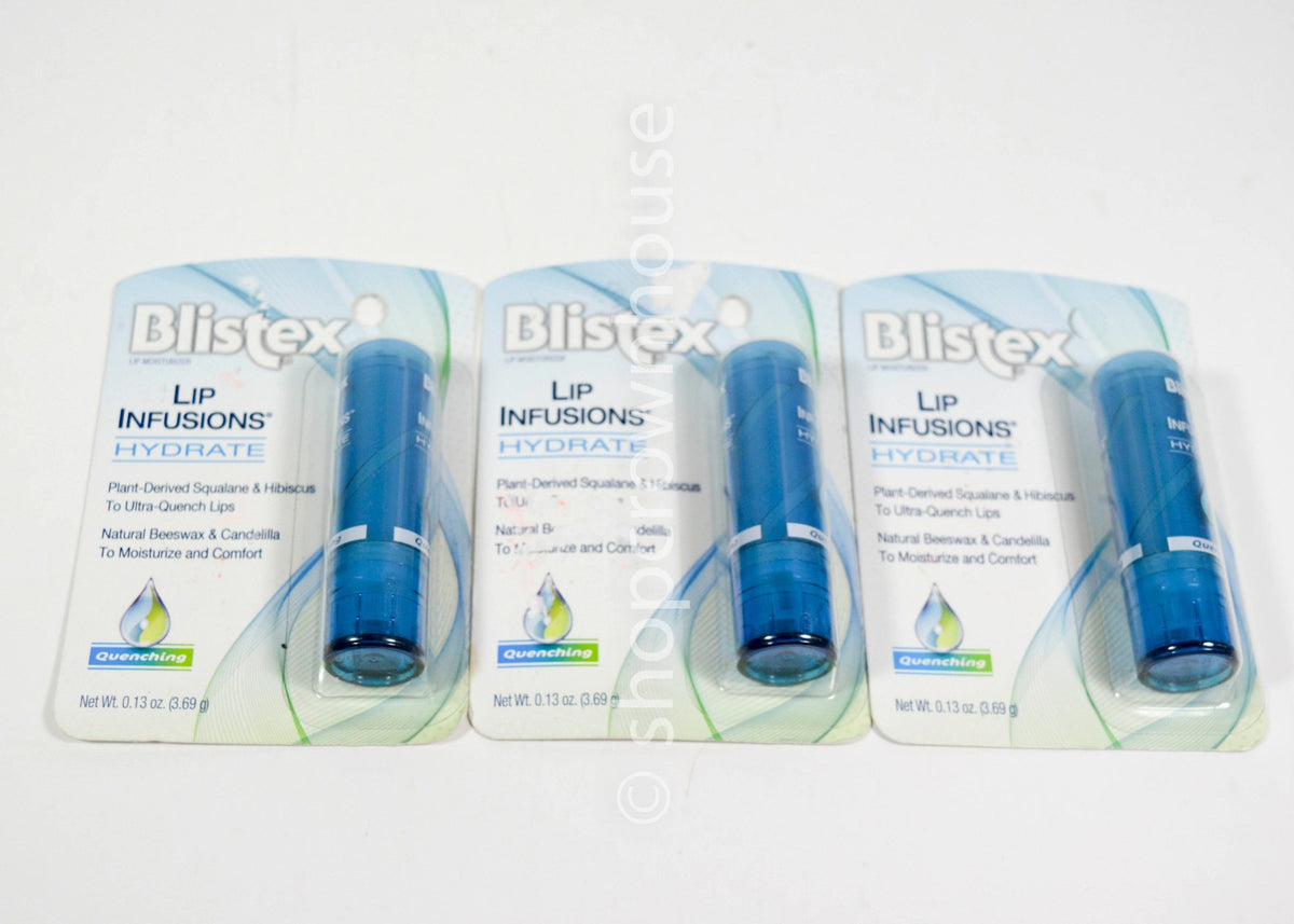 3 Pack Hydrating Lip Balm with Squalane & Hibiscus - Moisturizing Lip Care