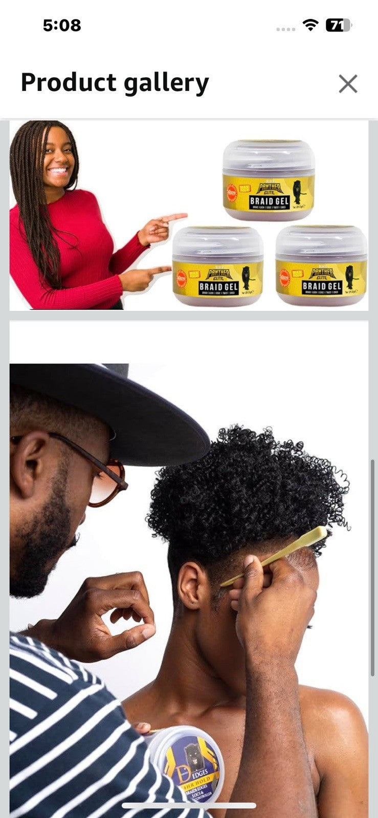 Edge Control Pomade for Braids Locs & Twists 3 Pack with Brush