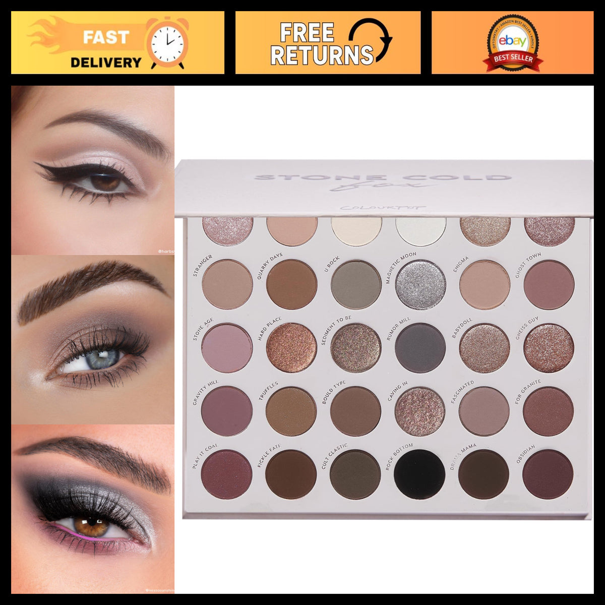 30 Shade Cool Tone Eyeshadow Palette - Matte & Metallic High Pigment