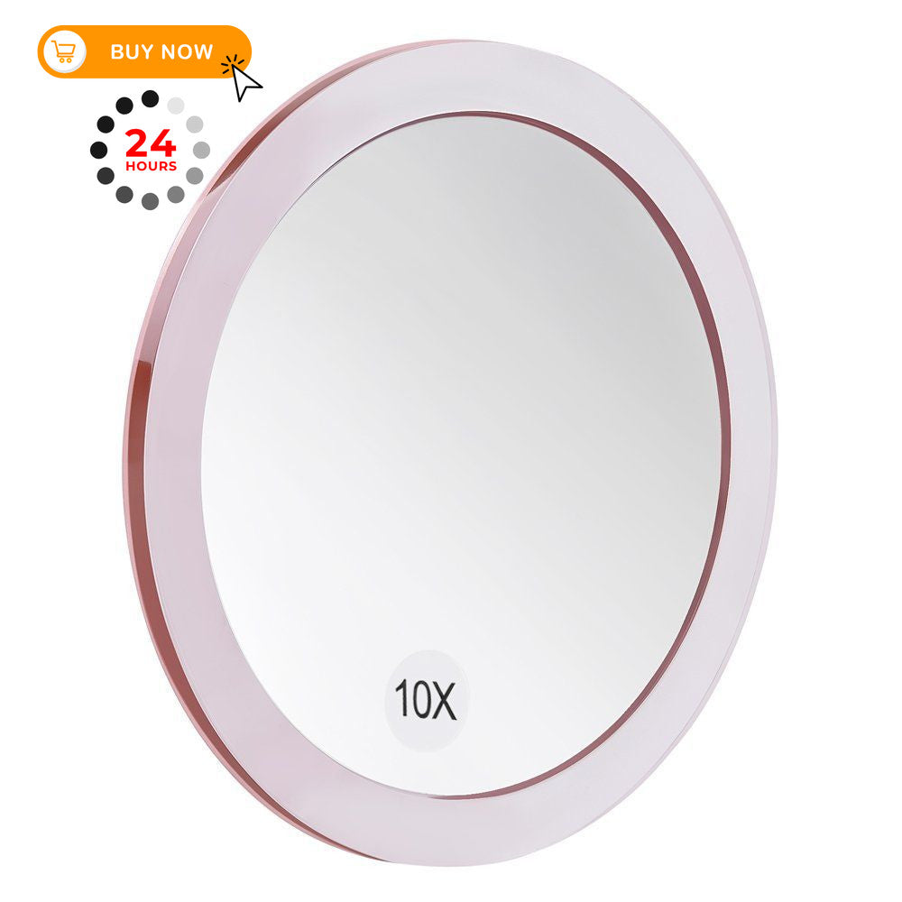 10X Magnifying Mirror with Suction Cups - Portable Bathroom & Travel Mirror, 6-Inch Round