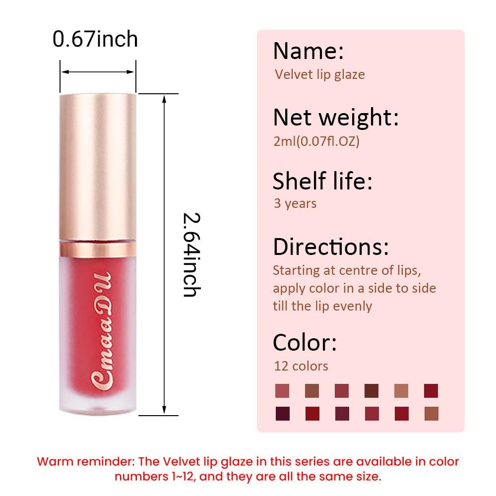 Dark Velvet Matte Lipstick 1 Count - Red 06#