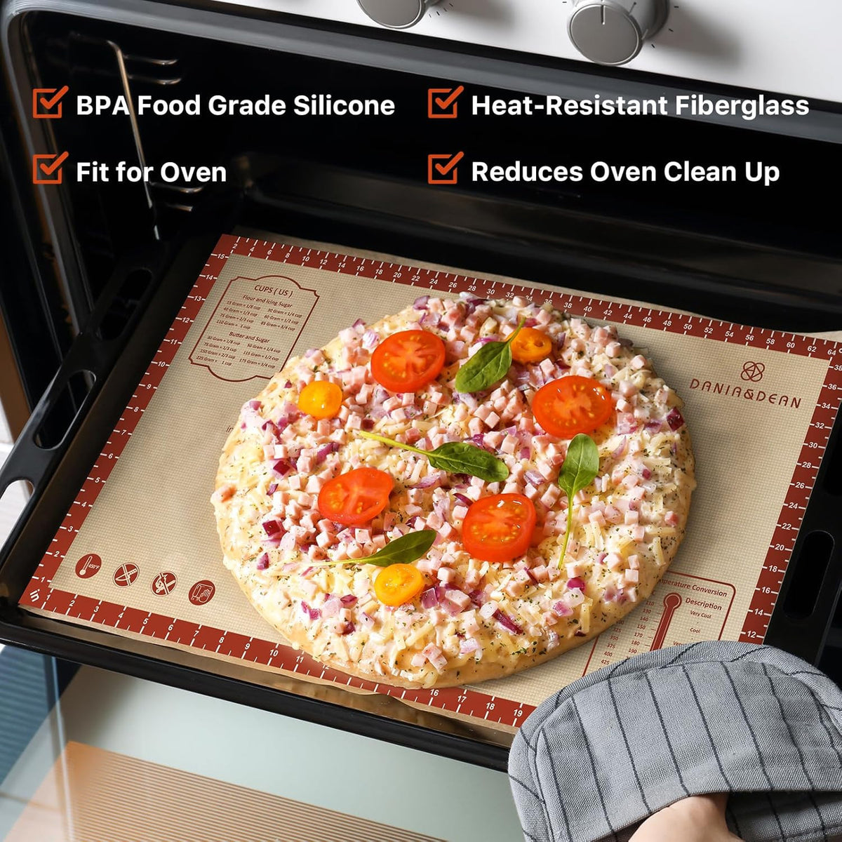 Extra Thick Silicone Baking Mat for Pastry Bread Dough 26x16 Inches