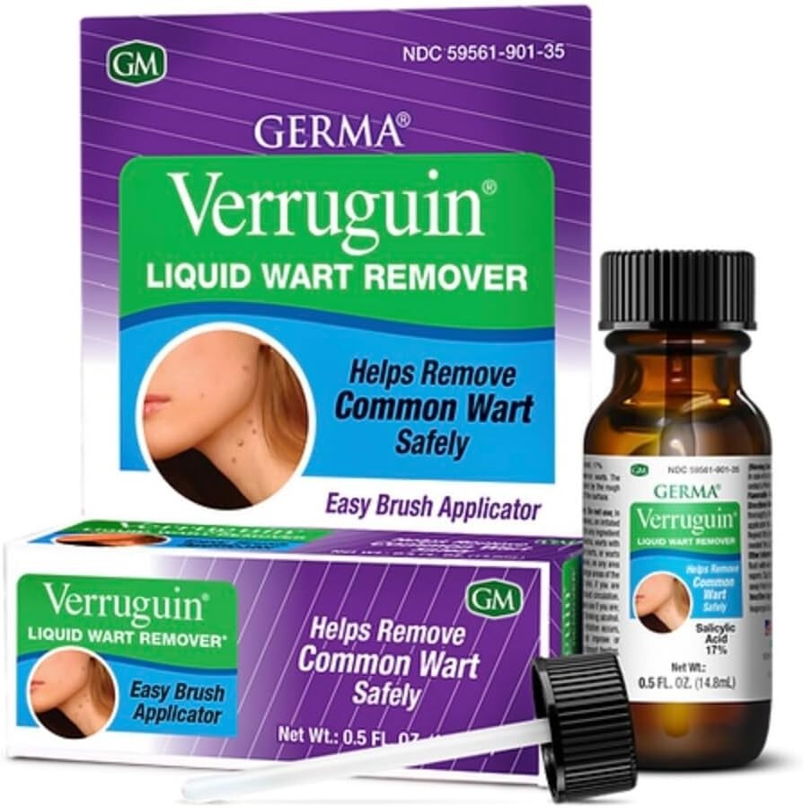 2PK Germa Verruguin Skin Wart Remover 1/2 Oz Liquid Salicylic Acid