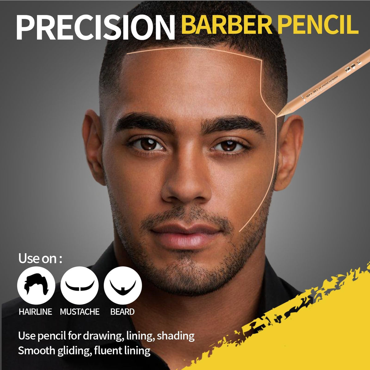 Beige Skin-Tone Barber Pencils 12-Pack for Hairline & Beard Edges