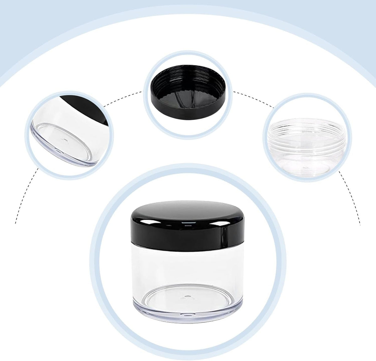 24Pcs Travel Cosmetic Containers 15ml Refillable Clear Plastic Jars for Beauty & Skincare