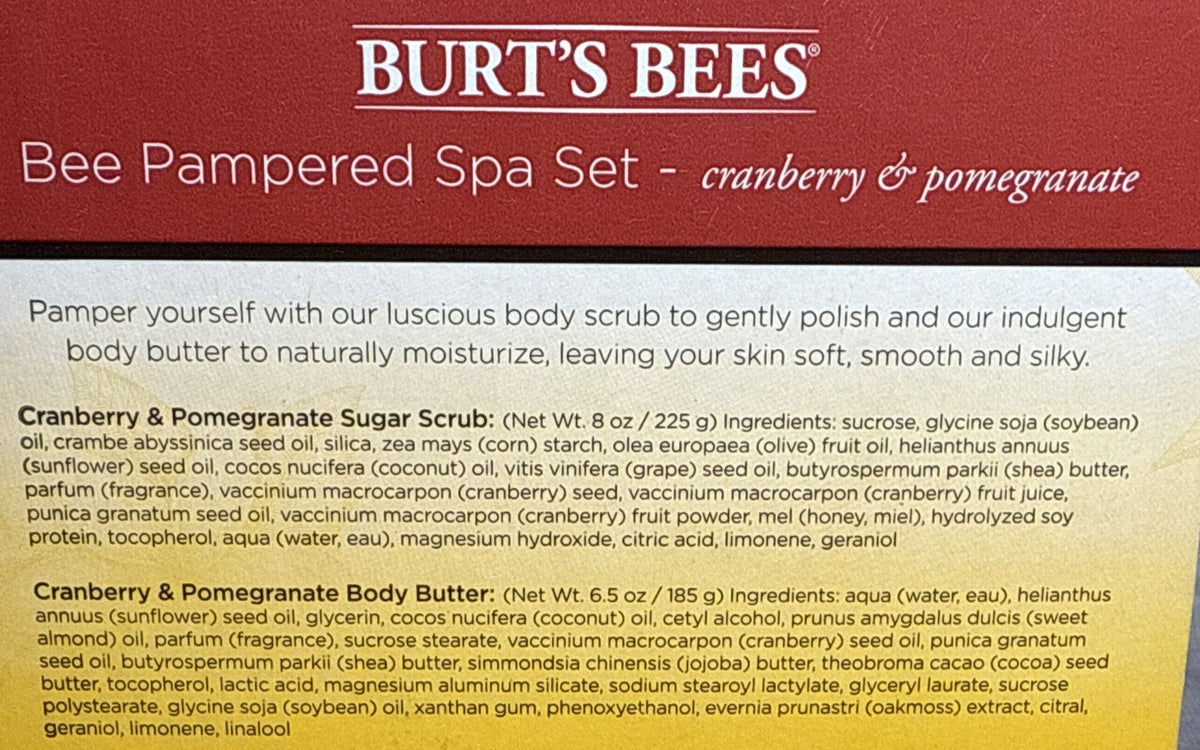 Burt's Bees Cranberry & Pomegranate Sugar Scrub Body Butter Set 8oz