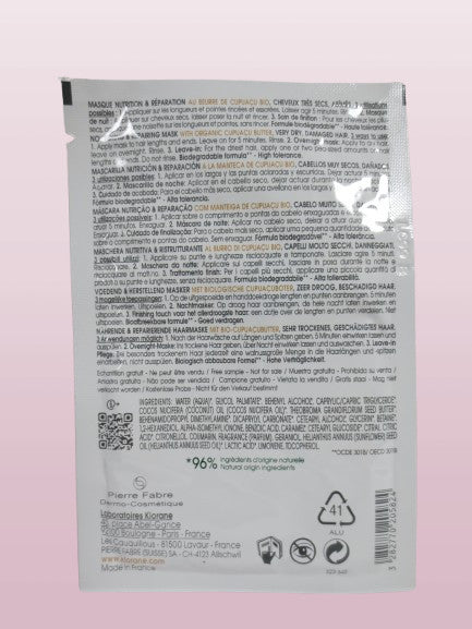 Klorane Nourishing & Repairing Hair Mask with Organic Cupuacu - 25 Sachets