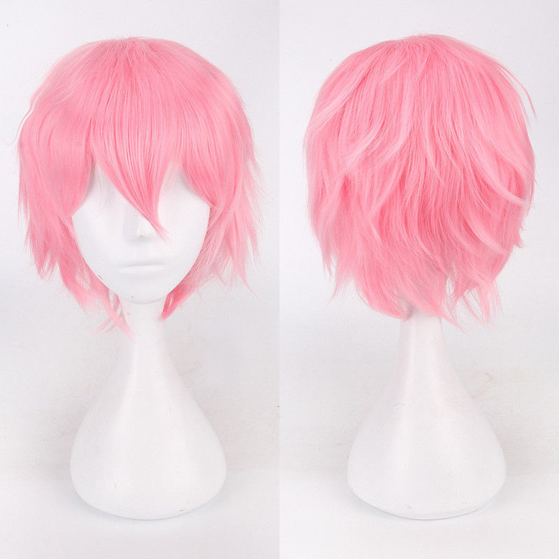 Anime Cosplay Wigs Short Straight Heat-Resistant Synthetic Hair Costume Accessory