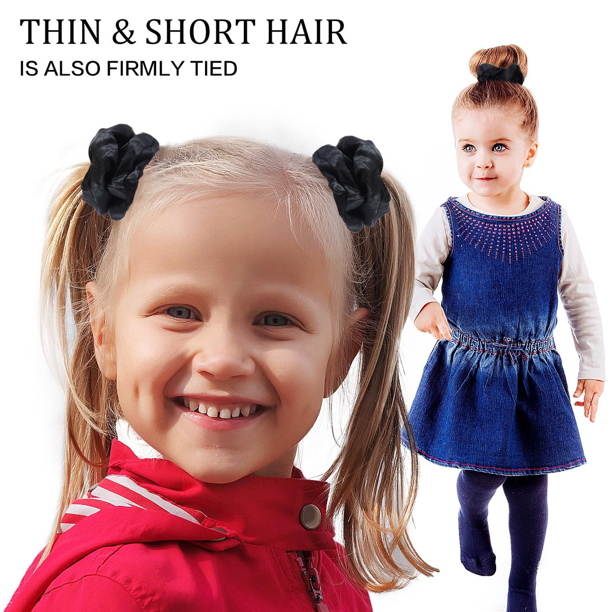 SUTHIA Satin Scrunchies for Women, Girls and Kids 60 Count (Pack of
