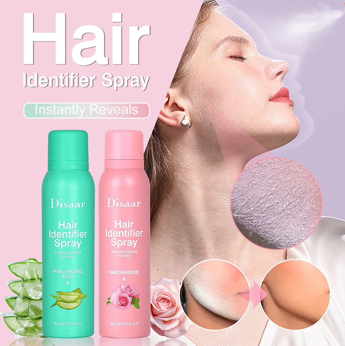 Disaar Hair Spray with Hyaluronic Acid & Aloe 150ml - Nourishing & Styling