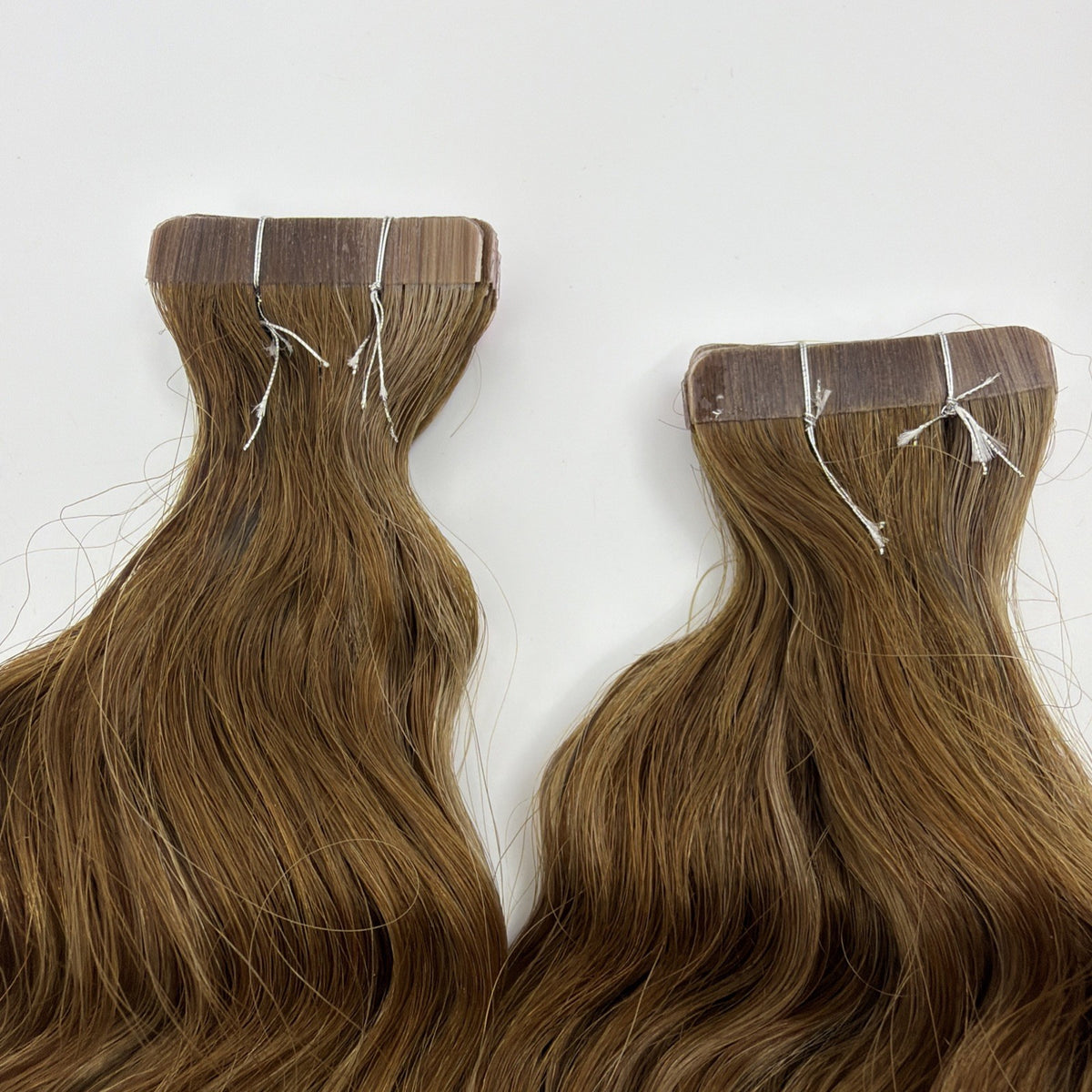 20-Inch Tape-In Hair Extensions with Rooted Toffee Swirl Highlights - 2 Pack