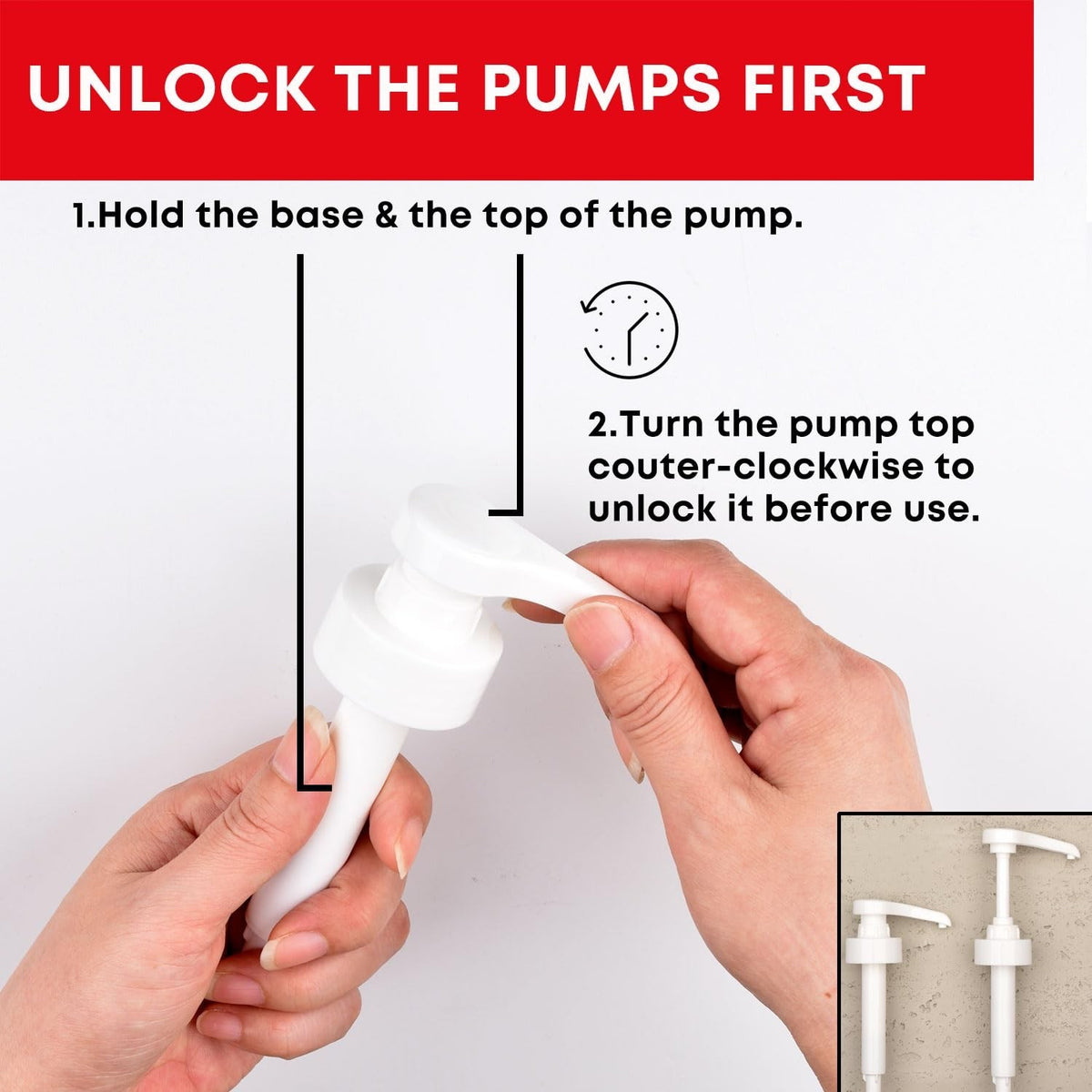 Mouthwash Dispenser Pumps for 1.5L Bottles with Cup Holders - Reusable & BPA-Free