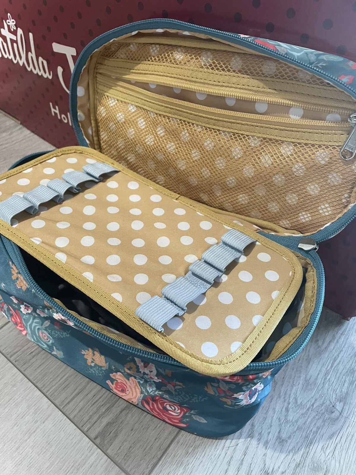 Matilda Jane Holiday Get Ready Train Case Cosmetic Bag with Inner Dividers