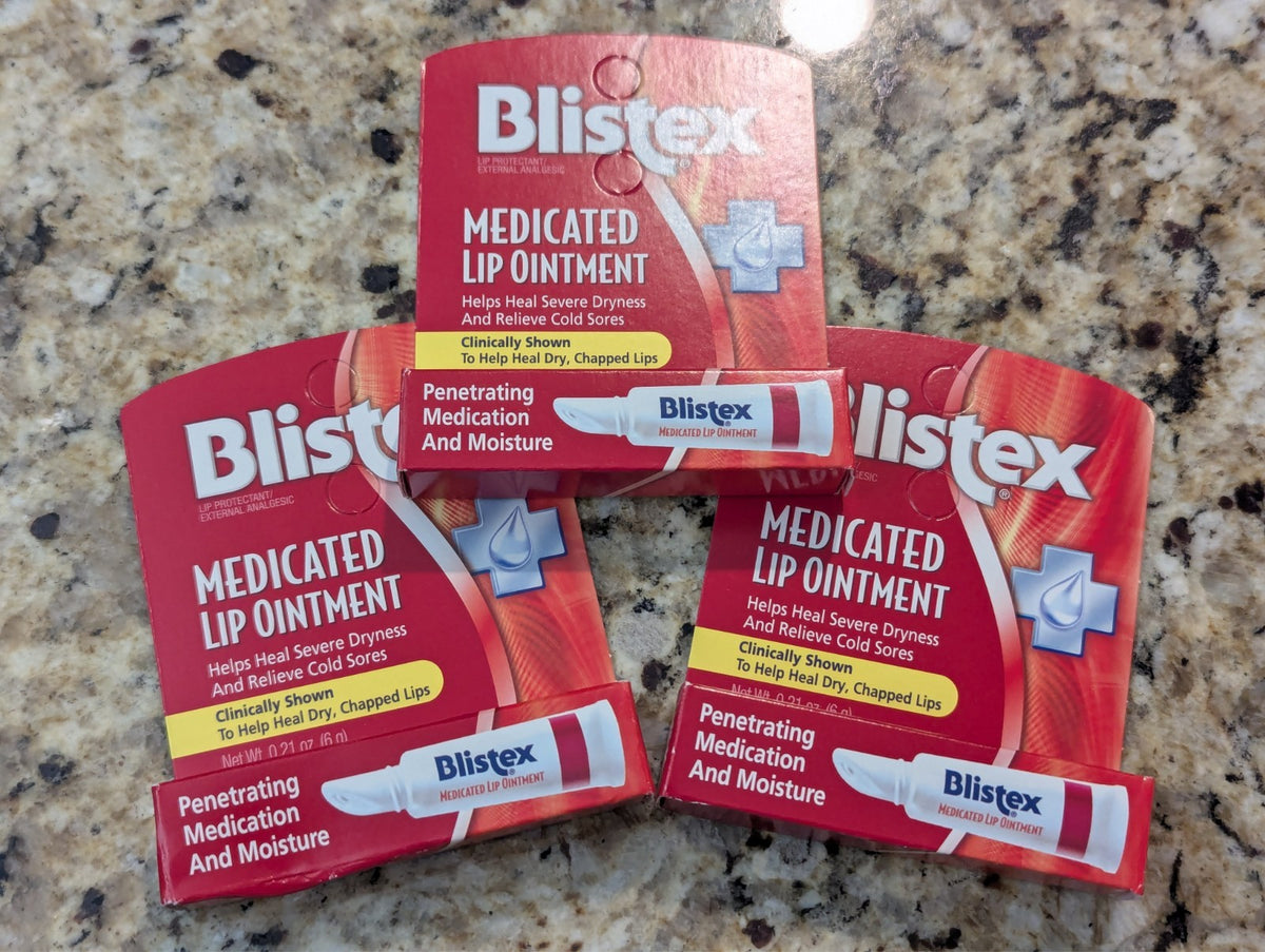 Medicated Lip Balm Set - Heal Dry Chapped Lips, 3 Pack 0.21 oz