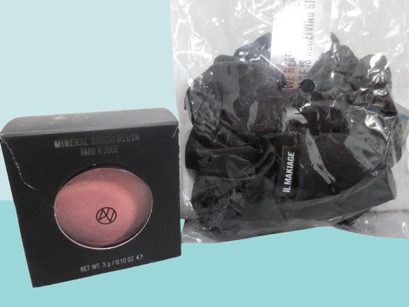 Mineral Baked Blush in Lolita Shade - 0.10 oz with White Scrunchie