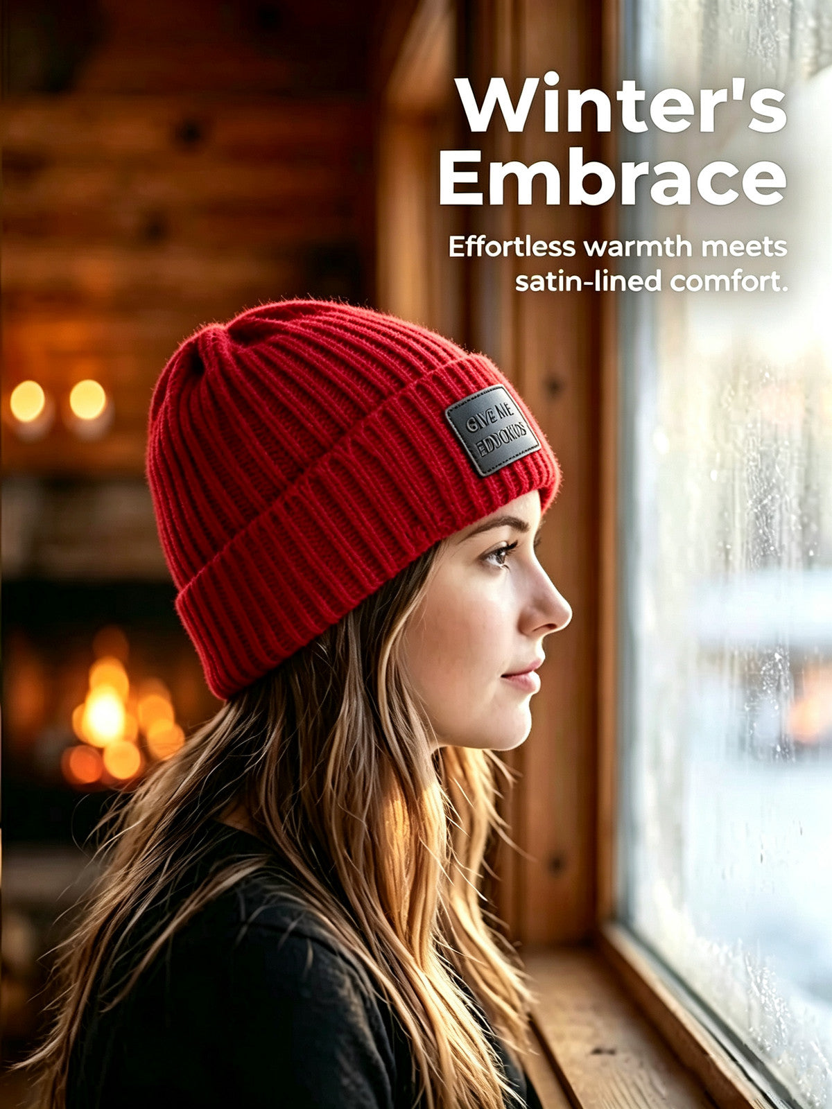 Winter Beanie Hat with Attached Hair Water Wave Style - Multiple Colors