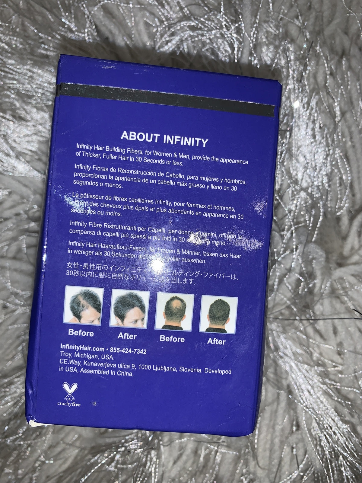 Infinity Hair Building Fibers Women & Men 18oz 5g White