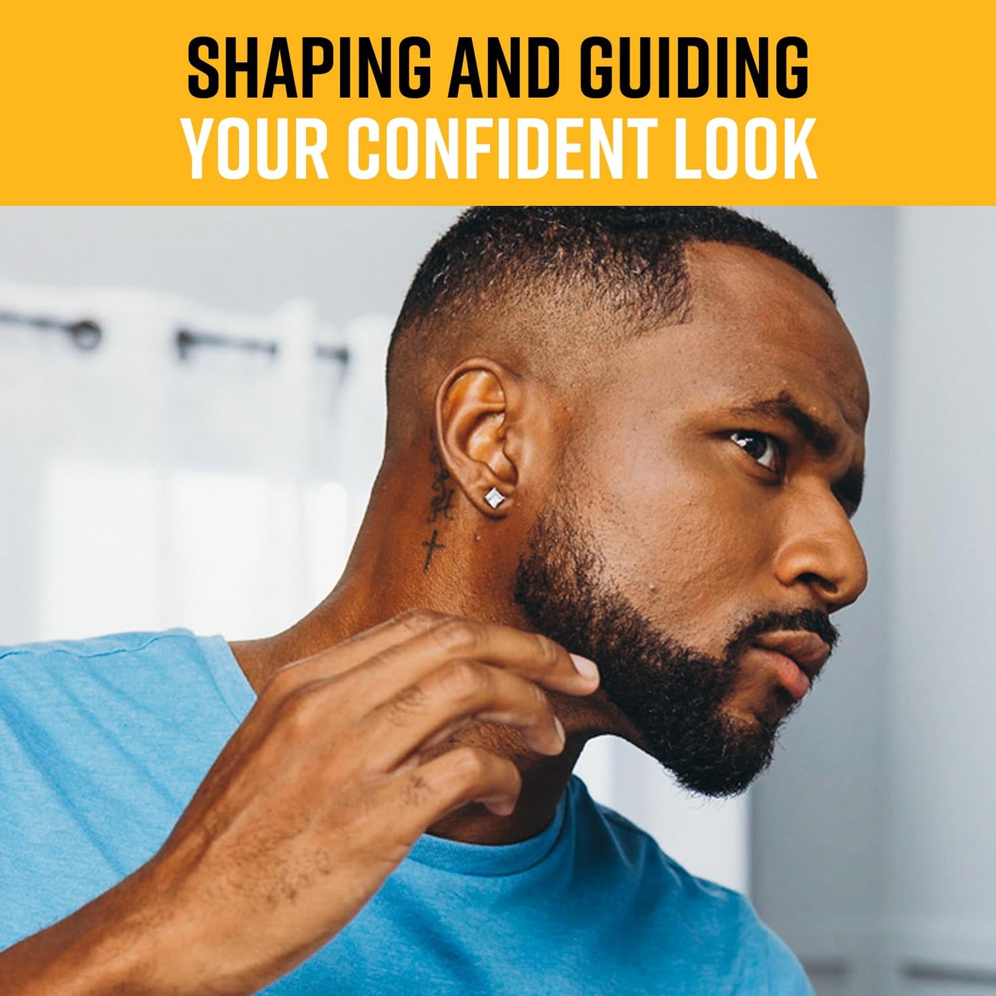 Beard Shaping Template with Built-in Comb and Pencil for Grooming