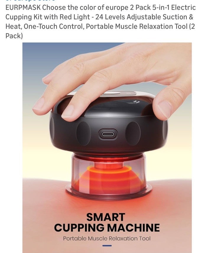 Electric Cupping Therapy Kit 5-in-1 with Red Light for Massage & Pain Relief