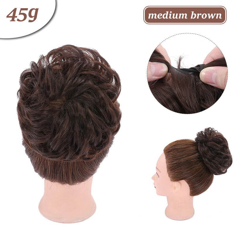 Thick Curly Messy Bun Hair Piece - Synthetic Hair Extensions for Updo & Volume