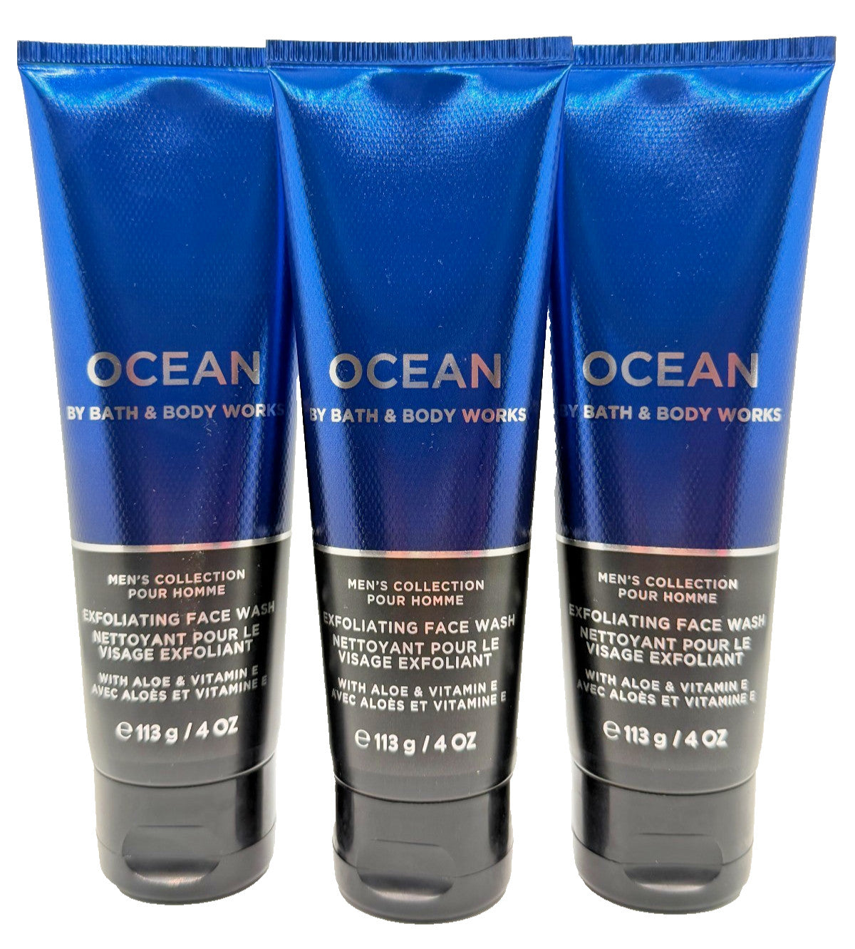 NEW Bath & Body Works Lot of 3 Tubes Men's Ocean Exfoliating Face