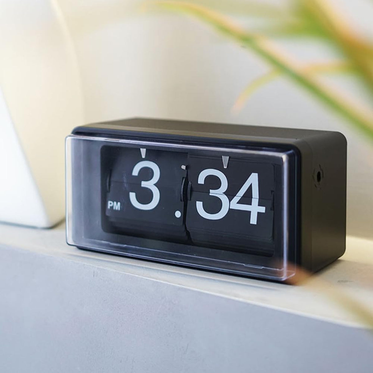 Retro Flip Clock with Transparent Cover - Digital Desk Clock, Battery Powered