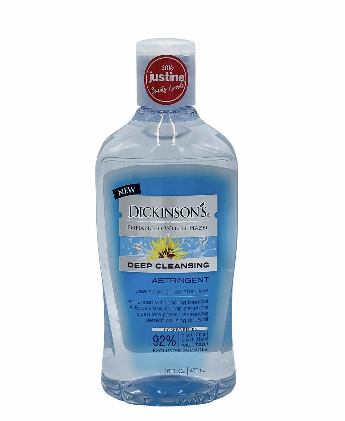 Dickinson's Witch Hazel Deep Cleansing Astringent Menthol Eucalyptus 16 oz 2 Pack
