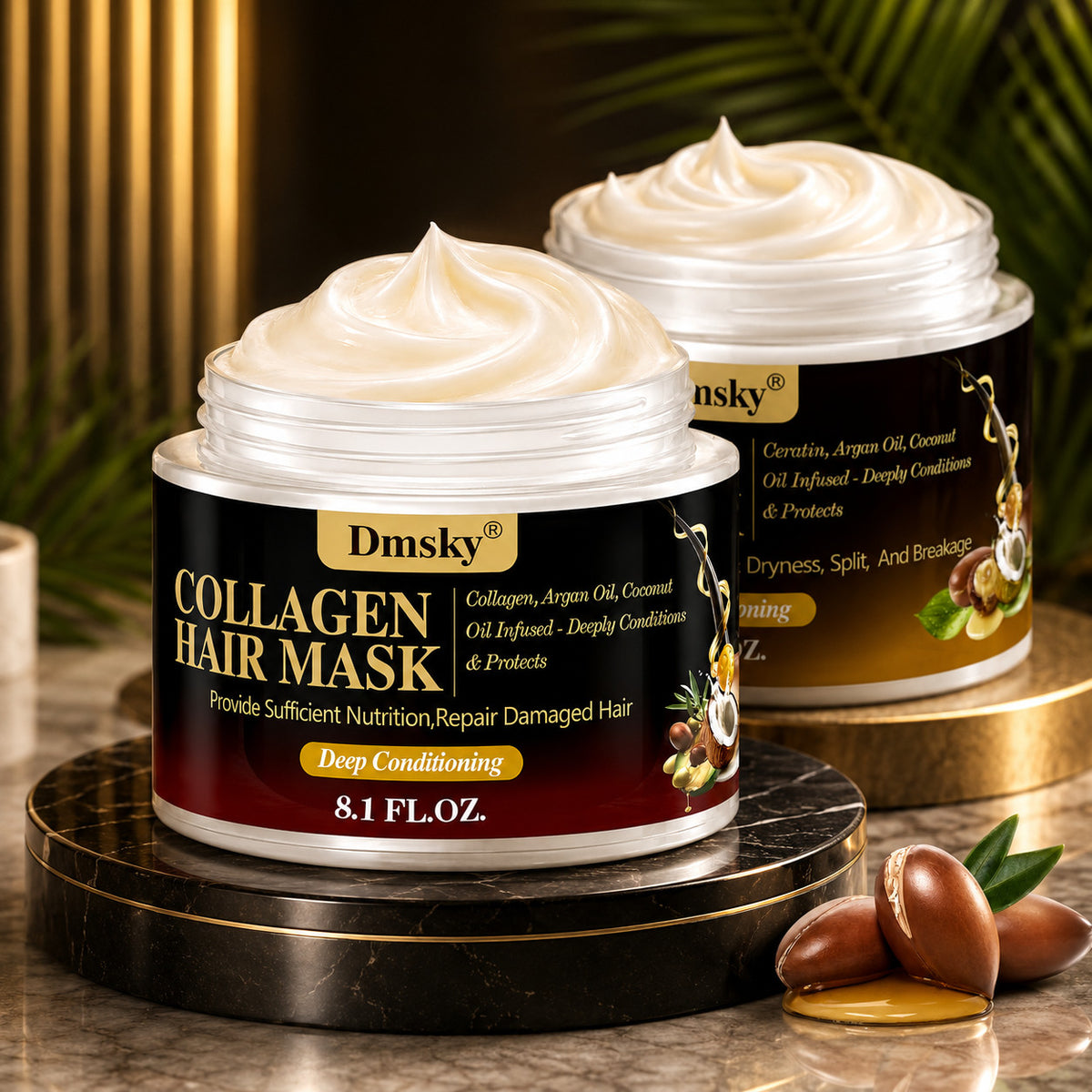 Keratin & Collagen Hair Mask - 2 Pack, 16.2 Fl Oz