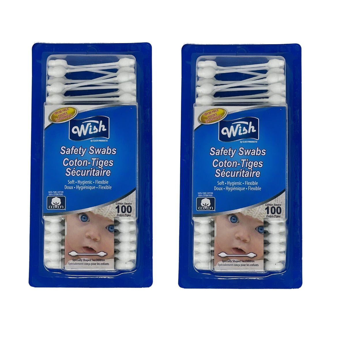Baby Safe Ear Cleaning Cotton Swabs - 200 Large Tips for Newborns & Kids
