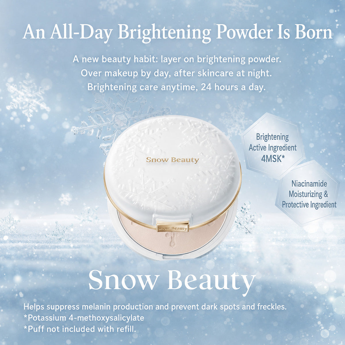 Shiseido Snow Beauty 2026 Brightening Face Powder Set with Refill Options