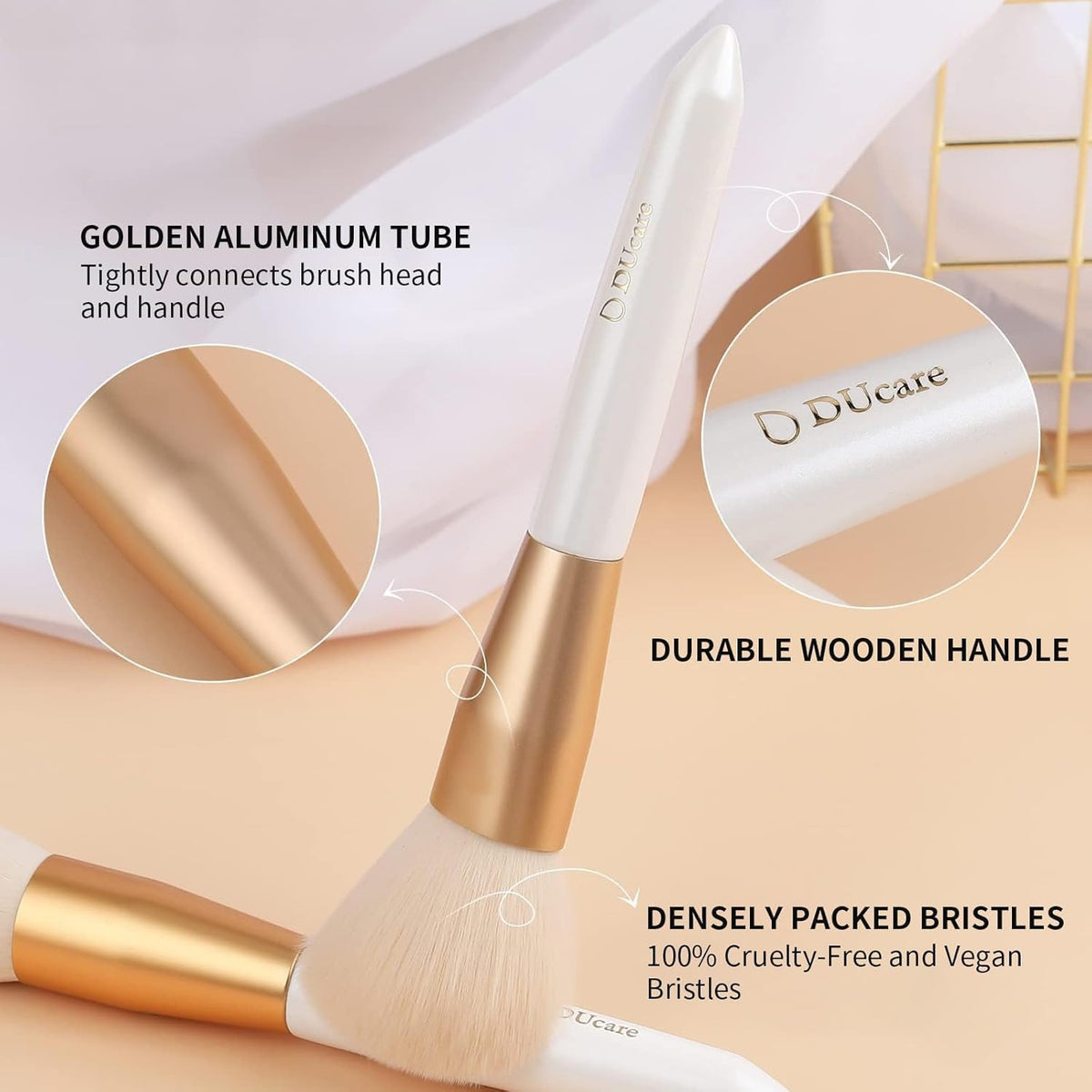 Large Fluffy Makeup Powder Brush with Soft Synthetic Bristles