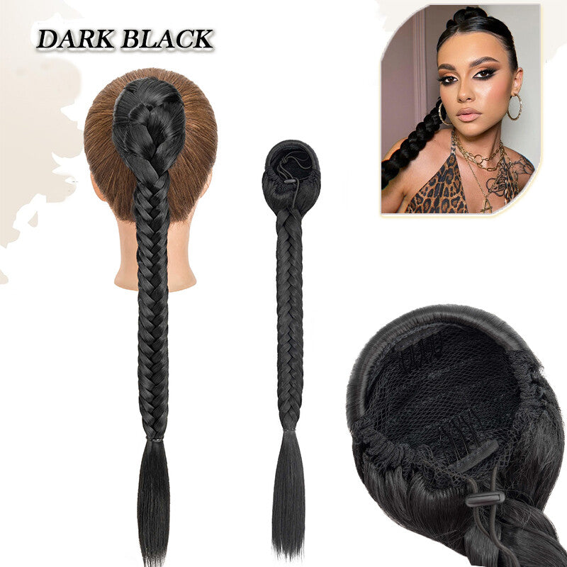 Drawstring Ponytail Hair Extension with Layered Wavy Texture - Thick & Natural-Looking