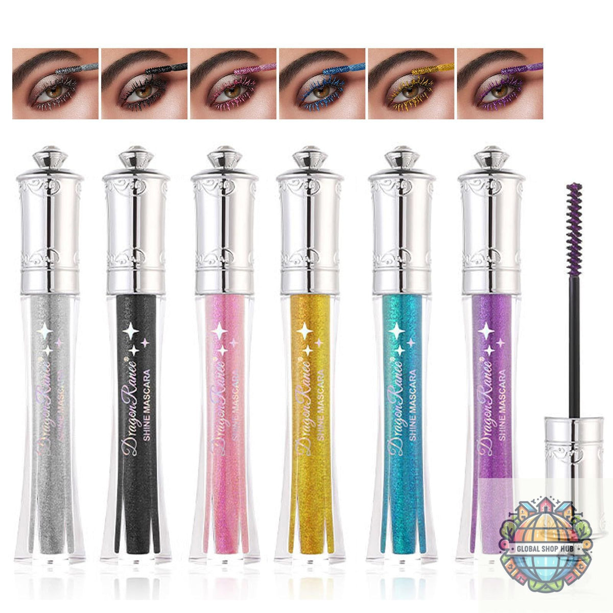 Colorful Glitter Mascara Set - Long, Voluminous, Sparkling Lash Colors
