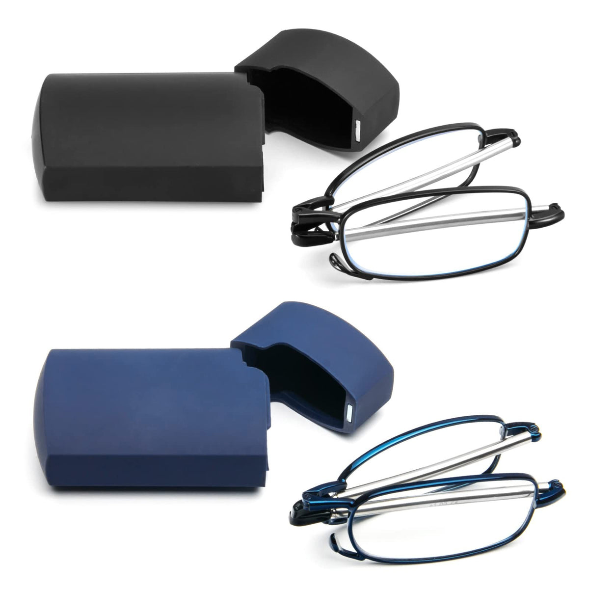 Anti-Blue Light Reading Glasses 2 Pack - Lightweight Unbreakable Folding Eyewear