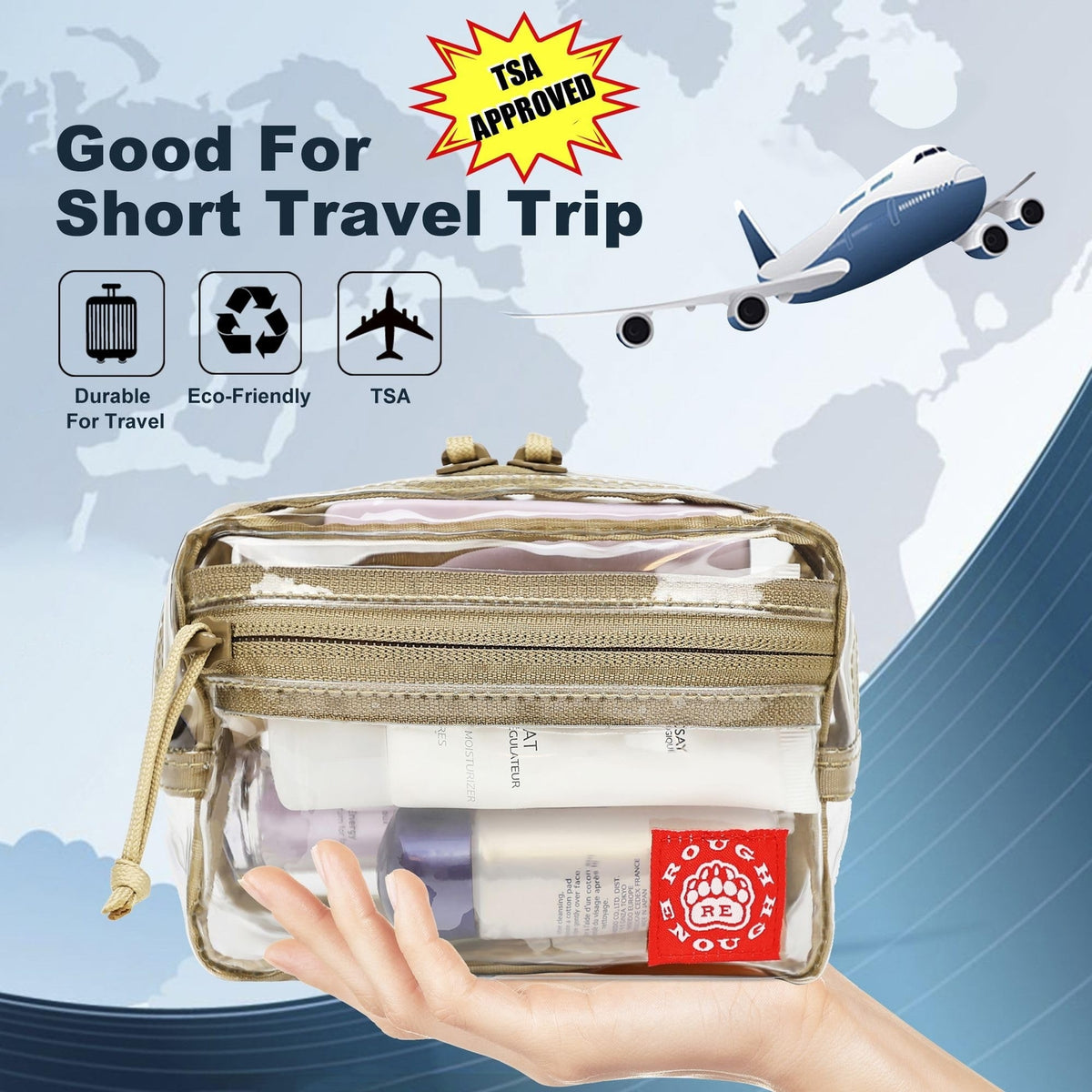 Travel Clear Makeup Bag TSA Approved 6x4 Inch Toiletry Organizer