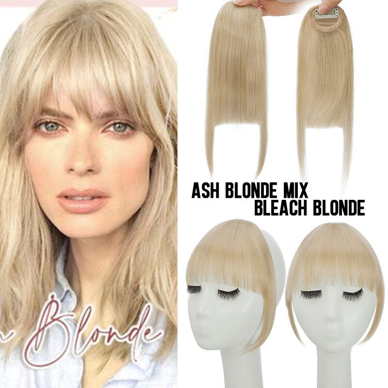 Natural Thick Clip-In Fringe Bang Hair Extensions - Human Hair Look