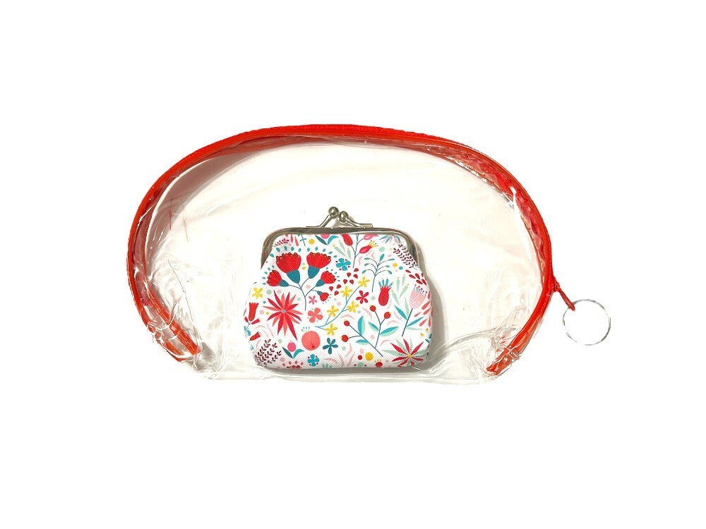 Large Zipper Cosmetic Bag & Coin Purse Set - Unbranded