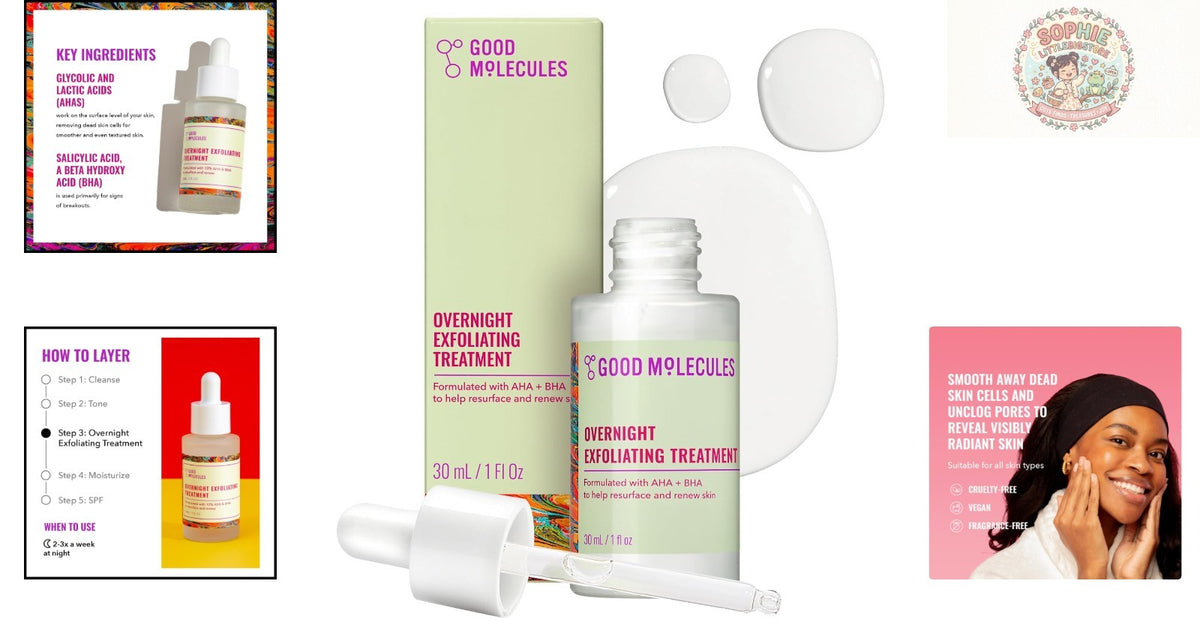 1 Fl Oz AHA BHA Overnight Serum - Resurface & Brighten Your Skin