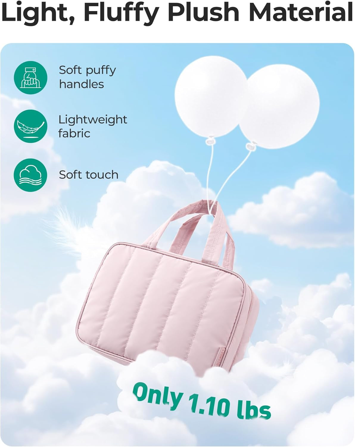 Travel Toiletry Bag for Women Waterproof Makeup Organizer with Hanging Hook