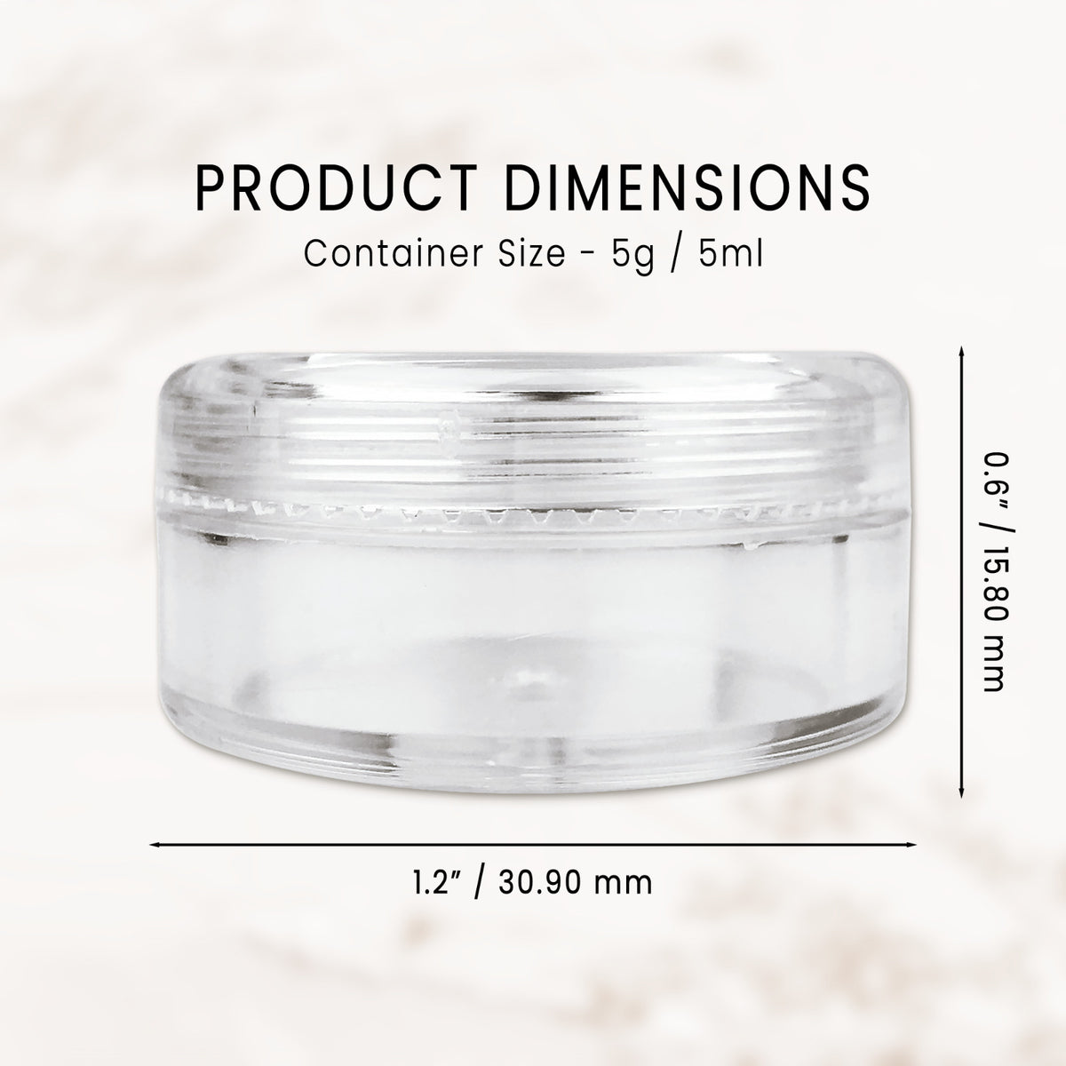 25 Pack Clear Plastic Cosmetic Sample Jars 5g Travel Containers
