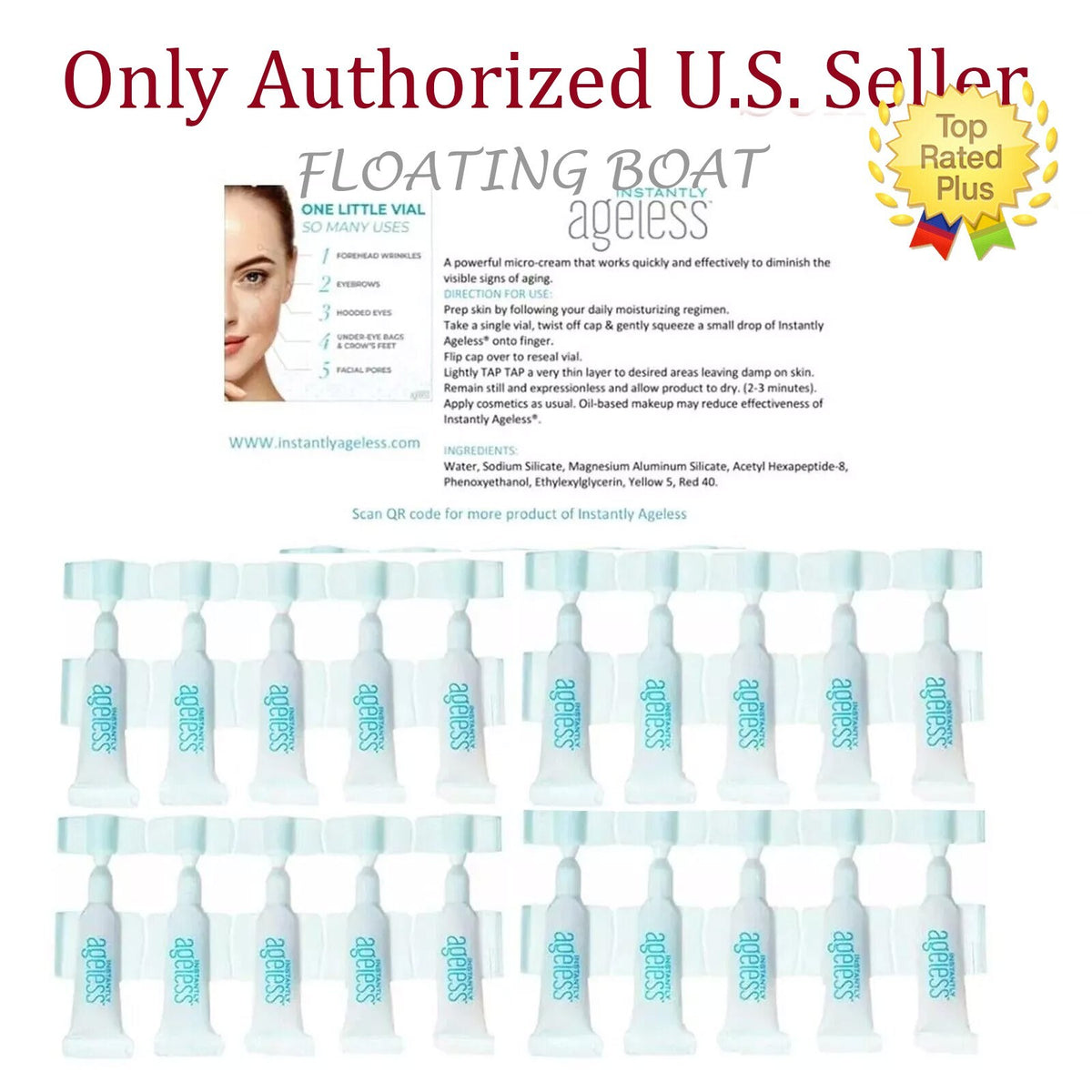 Instant Wrinkle & Fine Line Remover Vials - 20 Pack, Anti-Aging Skin Care