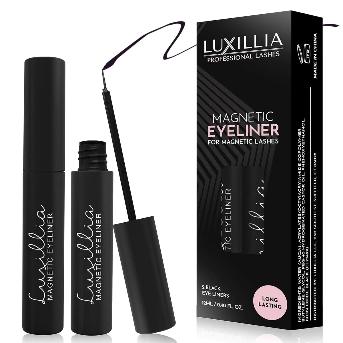 Magnetic Eyeliner for False Eyelashes - Black, Pack of 2