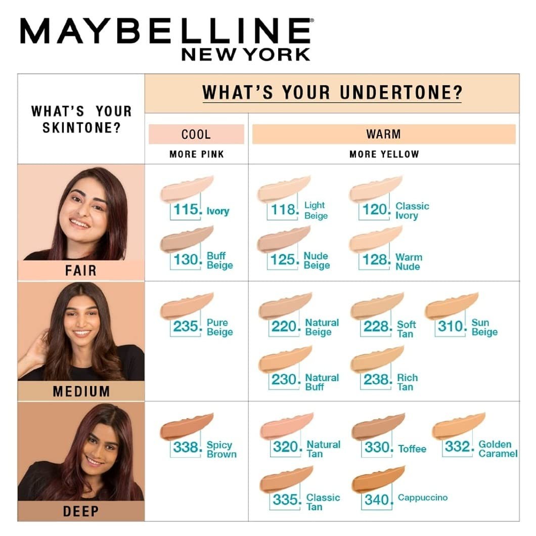 Maybelline Fit Me Matte Poreless Foundation 220 Natural Beige 18ml - Oil-Free, Full Coverage for Normal to Oily Skin