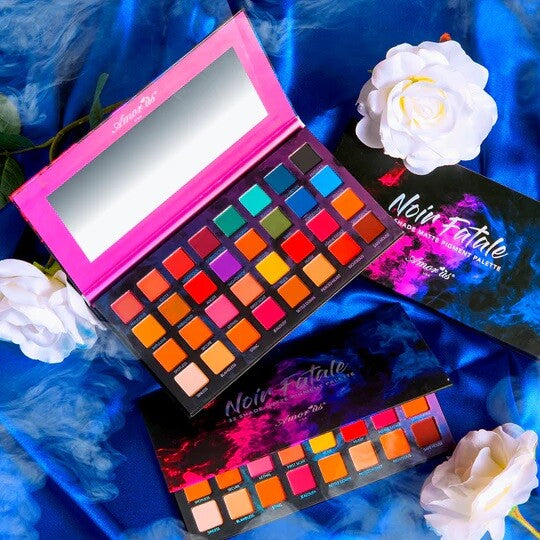 Amor Us Noir Fatale Eyeshadow Palette - 32 Matte Color Shades for Creative Makeup