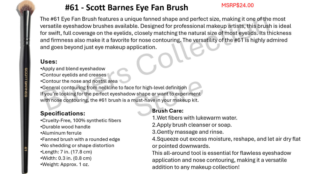 Scott Barnes #61 Eye Fan Makeup Brush - Professional Eye Shadow Blending