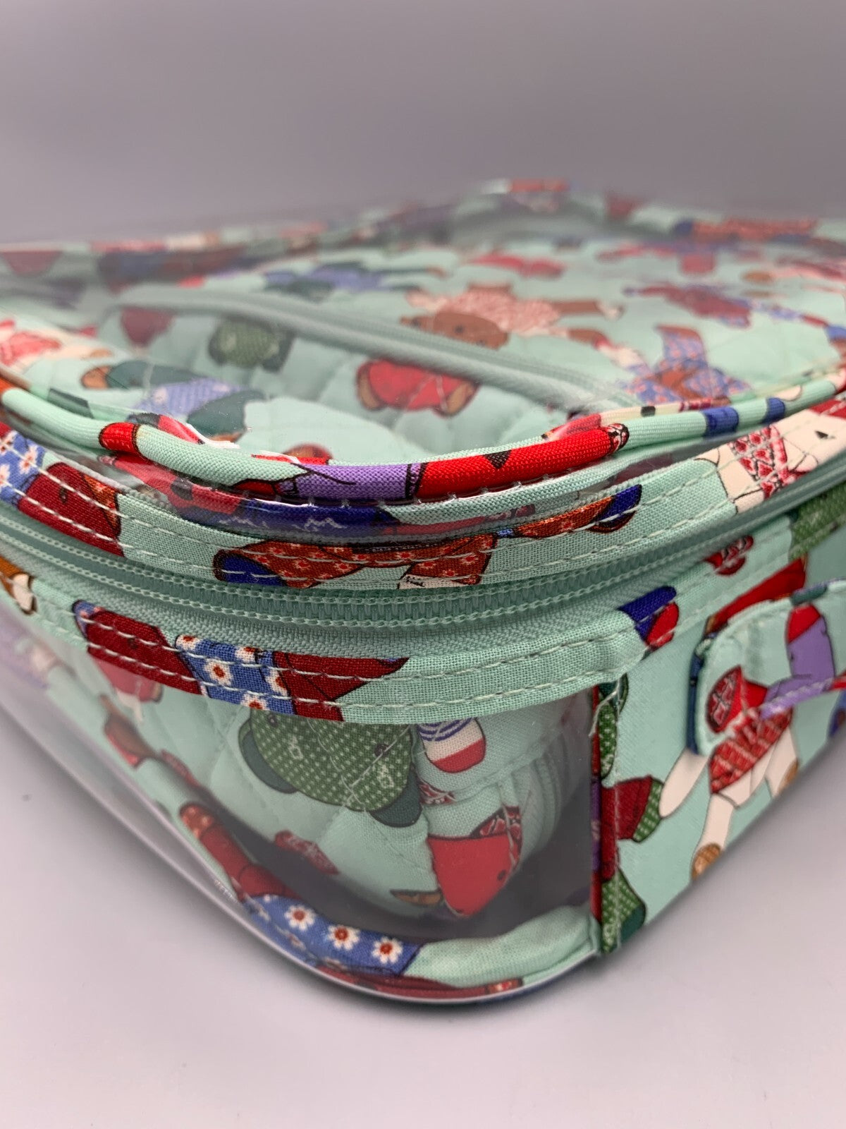 Vera Bradley Toasty Teddies 4-Piece Cosmetic Makeup Bag Set - Green