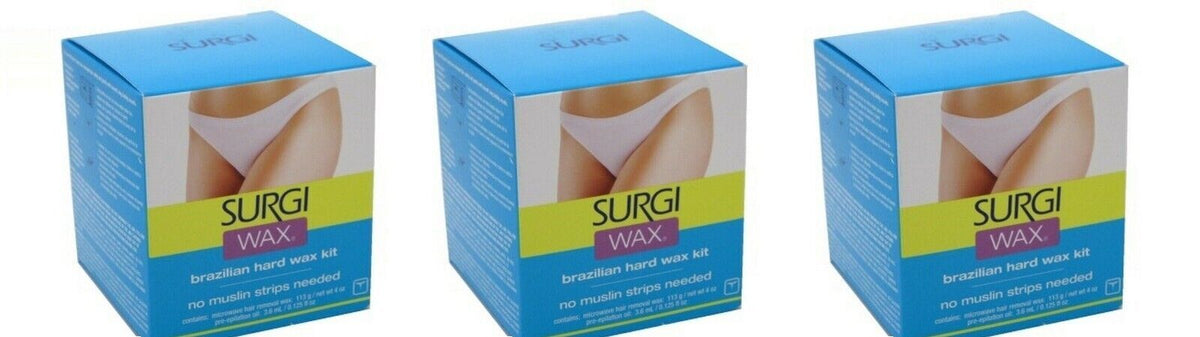 Brazilian Hard Wax Kit for Private Parts - 4 oz Triple Pack