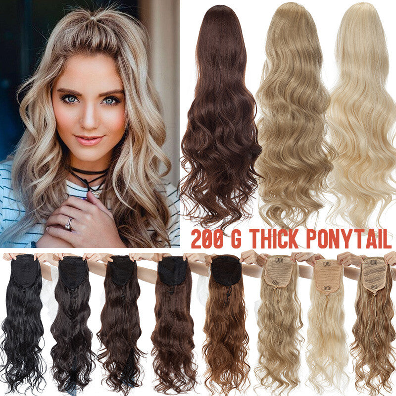 200g Thick Large Drawstring Ponytail Clip-In Hair Extension for Full Head