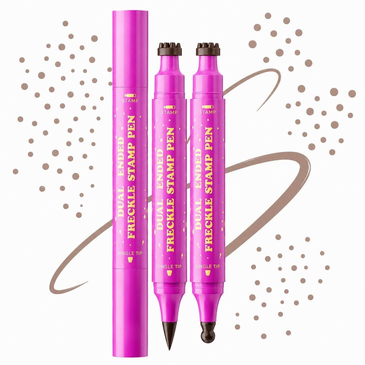 Waterproof Freckle Stamp Pen Set - Dual-Ended Makeup Tool for Natural Faux Freckles